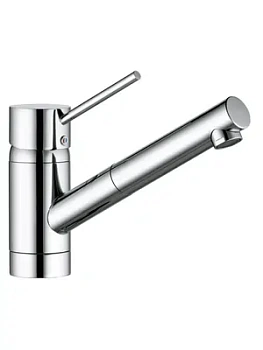 Смеситель KLUDI для кухни, поворотный, выдвижной излив, крепление на стержне (хром) 339310575