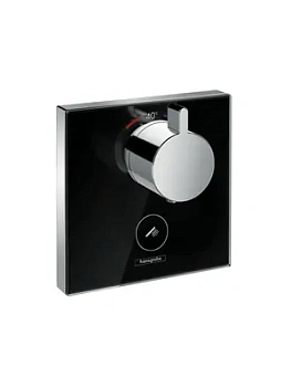 Смеситель Hansgrohe 15735600 термостат, 1 потребитель, наруж.часть, стекло, черный/хром