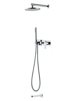 Душевая система Boheme 454-2-CR с изливом,верх/ручной душ, встраиваемая, однозахватная, хром