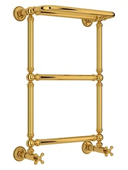 СУНЕРЖА 1386 Полотенцесушитель 660х400 золото, с полкой, нижнее подкл. 03-0281-6640