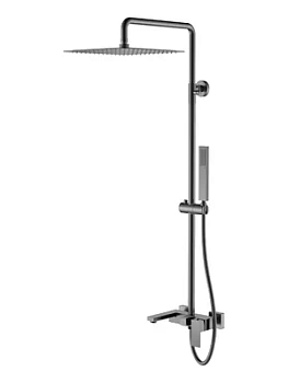 Душевая система Boheme 478-GM настенная, однозахватная, верхний/ручной душ, графит