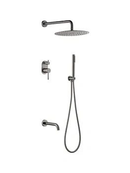 Душевая система Boheme 464-2-GM встраиваемая,верхний/ручной душ, с изливом, графит