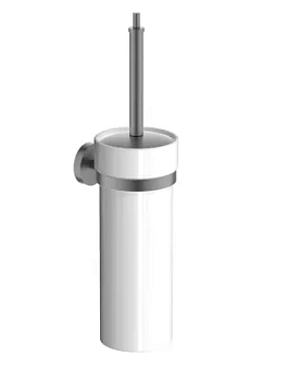 Ершик для унитаза Aquatek AQ4610BGM подвесной, керамический стакан, цвет: сталь оружейная