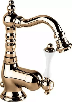 Смеситель CEZARES -BSM2-02-Bi для биде, донный клапан, бронза/ручка белая