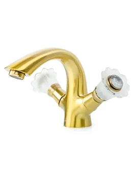 Смеситель Boheme Camelia для раковины, на 1 отверстие, двухзахватный, бронза 311-Camelia