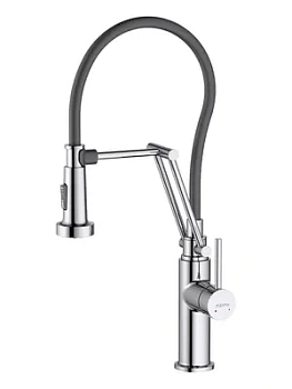 Смеситель для кухни Aquatek AQ1388CR однозахватный, профессиональный излив 450мм, цвет: хром