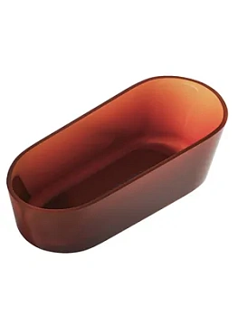 Прозрачная ванна Abber (1700х800) отдельностоящая, донный клапан, коричневая AT9706Opal