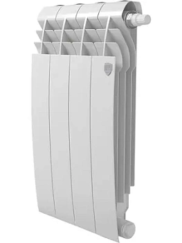 Радиатор биметаллический, 4 секции ROYAL THERMO 500 Noir Bianco Traffico, VR80 нижнее подкл., НС-1506304