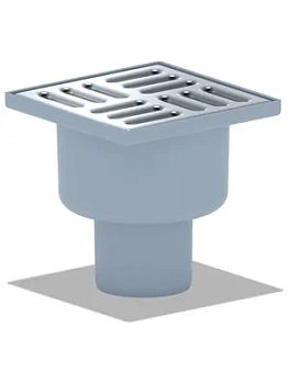 Трап душевой АНИ Пласт 10х10 решетка нерж.сталь, вертикальный выпуск 50мм, комб.затвор TQ5202