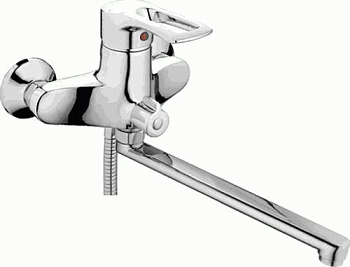 Смеситель Ledeme Н02-В настенный, для ванны и душа, с душевой лейкой, хром L2202B-25