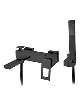 Смеситель Boheme 143-BB для ванны/душа, настенный, однозахв, с ручным душем, черный