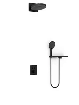 Душевая система Vincea термостатическая,с полкой,верхний и ручной душ,черный VSFW-3I21T1RMB