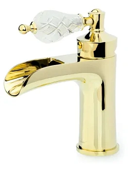 Смеситель Boheme 211-CRST для раковины, на 1 отверстие, однозахватный, золото