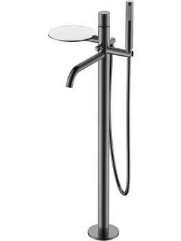 Смеситель Boheme 129-GM для ванны/душа, напольный, с ручным душем, ручка:diamond, графит