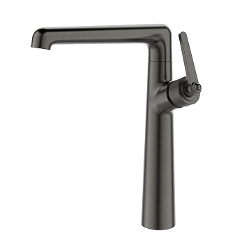 Смеситель для умывальника ESKO Gun metal BG25GM однозахватный, высокий излив, темно-серый