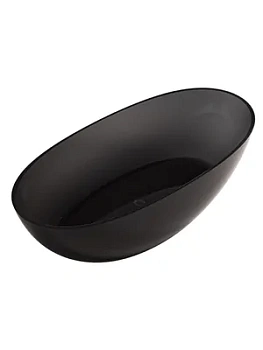 Прозрачная ванна Abber (1650х780) отдельностоящая, донный клапан, черная AT9701Onyx