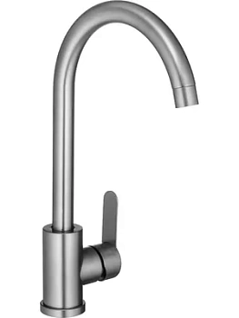 Смеситель для кухни Swedbe L11312GT однозахватный, поворотный излив 256мм, цвет: графит