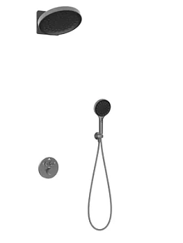 Душевая система Vincea термостатическая,верхний и ручной душ,вороненая сталь VSFW-3I22MT3GM
