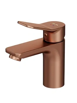 Смеситель для умывальника AM.PM однозахватный, низкий излив, цвет: розовое золото F85A02144