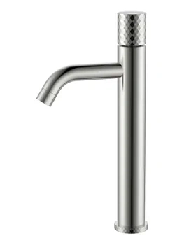 Смеситель Boheme 122-NB для раковины, на 1 отверстие, однозахв, ручка diamond, никель браш