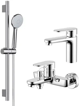 Сет Aquatek 3в1 Cмеситель д/раковины AQ1810CR+Смеситель д/ванны AQ1840CR+Душ. гарнитур AQ2017CR (Арт: AQ1830CR)