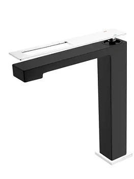 Смеситель Boheme 142-BCR для раковины, на 1 отверстие, однозахватный, черный+хром