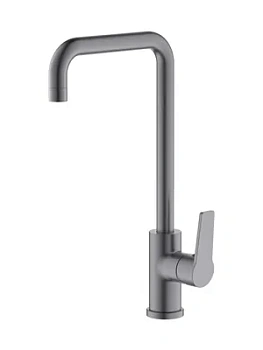 Смеситель для кухни Aquatek AQ1781BGM однозахватный, поворотный излив 306мм, сталь оружейная