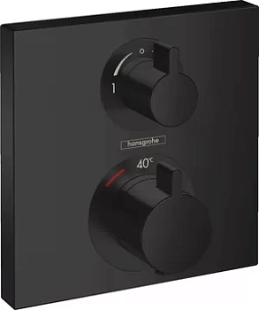 Смеситель Hansgrohe Square встраиваемый, термостат, 2 потребителя, черный матовый 15714670