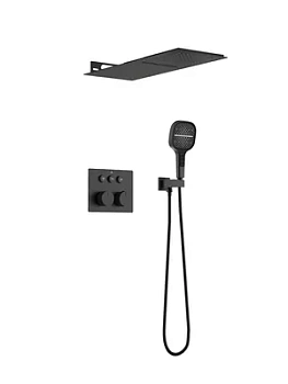 Душевая система Vincea встраиваемая,термостат.,верхний и ручной душ,черный VSFW-401TMB