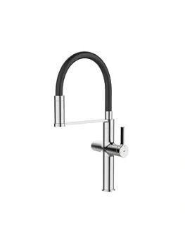 Смеситель для кухни Iddis с каналом для фильтрованной воды,гибкий излив,хром/черный IKNSBFFi05