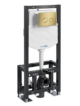 Инсталляция для унитаза WasserKRAFT с клавишей смыва, цвет: золото 61TLT.010.ME.MG01