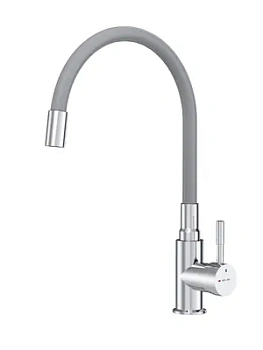 Смеситель для кухни AM.PM F85B07605 однозахватный, гибкий излив, серый/хром