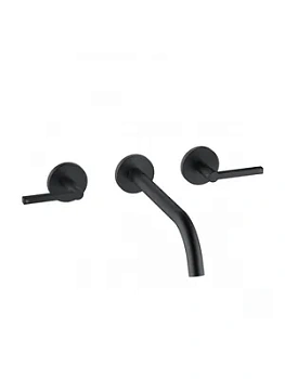 Смеситель KLUDI Puristic для умывальника встр., 3 отв. излив 240мм, черный мат. 201463915