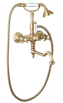 Смеситель CEZARES -VDF-02 для ванны, двухзахватный, ручной душ, бронза