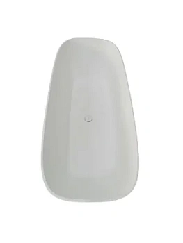 Ванна из искусственного камня Abber (1650x700) отдельностоящая, слив-перелив, белая мат AS9632