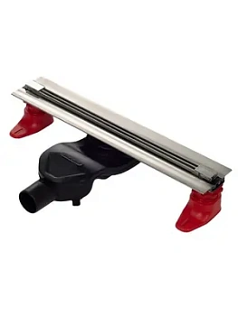 Душевой лоток BERGES 500 мат.хром, бок. выпуск S-сифон D50 H60 реш. и заглушка 090178