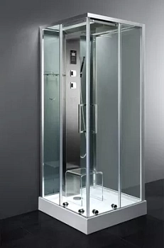 Душевая кабина BAND HOURS 90x90x220 стекло прозр., профиль хром, низкий квадратный поддон