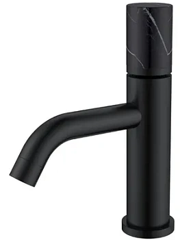 Смеситель Boheme 121-B-MR-B для раковины,на 1 отверстие,однозахв,ручка diamond,черный+мрамор