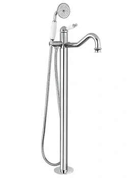 Смеситель для ванны/душа Migliore напольный h91 см, ручка белая, хром ML.OXF-6360.BI.CR