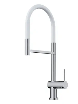 Смеситель для мойки Omoikiri -2 Plus-SB-C-WH латунь/хром, белый гибкий шланг 4994400