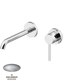 Смеситель GATTONI 9137/91NS для раковины, встраиваемый, с донным клапаном, никель браш