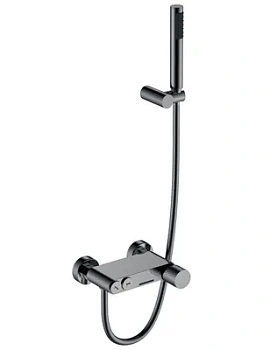 Смеситель Boheme 123-SGM для ванны/душа, настенный, с изливом, с ручным душем, графит гл