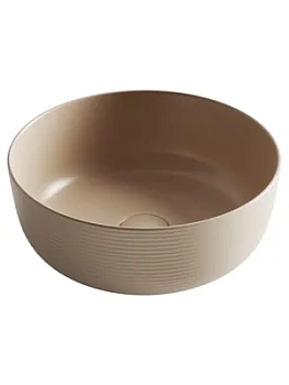Раковина накладная Ceramicanova 356х356х135 круглая, без перелива, капучино матовое CN6073MC