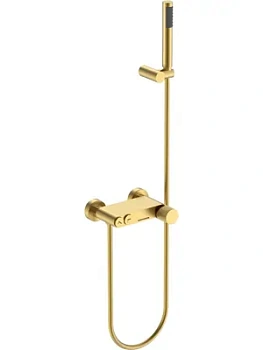 Смеситель Boheme 123-MG.3 для ванны/душа, настенный, с изливом, с ручным душем, золото мат