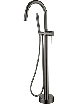 Смеситель Boheme 469-SGM для ванны/душа, напольный, однозахватный, с ручным душем, графит глянц