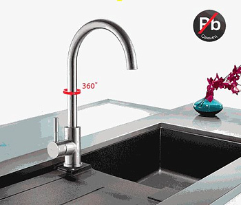 Смеситель Ledeme для кухни, поворотный излив, однозахватный, нержавеющая сталь L4998-3