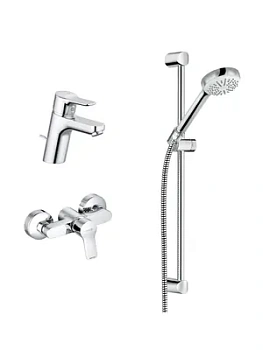 Набор смесителей KLUDI 3in1 для умывальника, душа, душевой гарнитур, хром 378450565