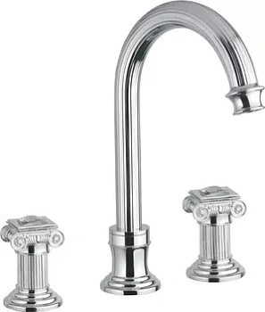 Смеситель CEZARES -BLS2-A-01-Sw для раковины, 3 отверстия, донный клапан, хром/ручки Swarovski
