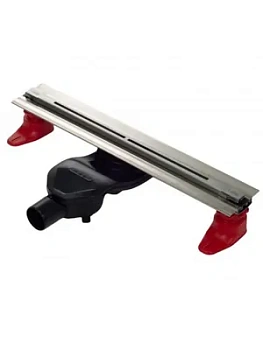 Душевой лоток BERGES 650 мат.хром, S-сифон боковой выпуск D50 H60, реш. и заглушка 090181