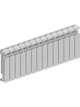 Радиатор алюминиевый RIFAR 350 (415х1134х90) 14 секций, 1820 Вт, бок.подкл. белый
